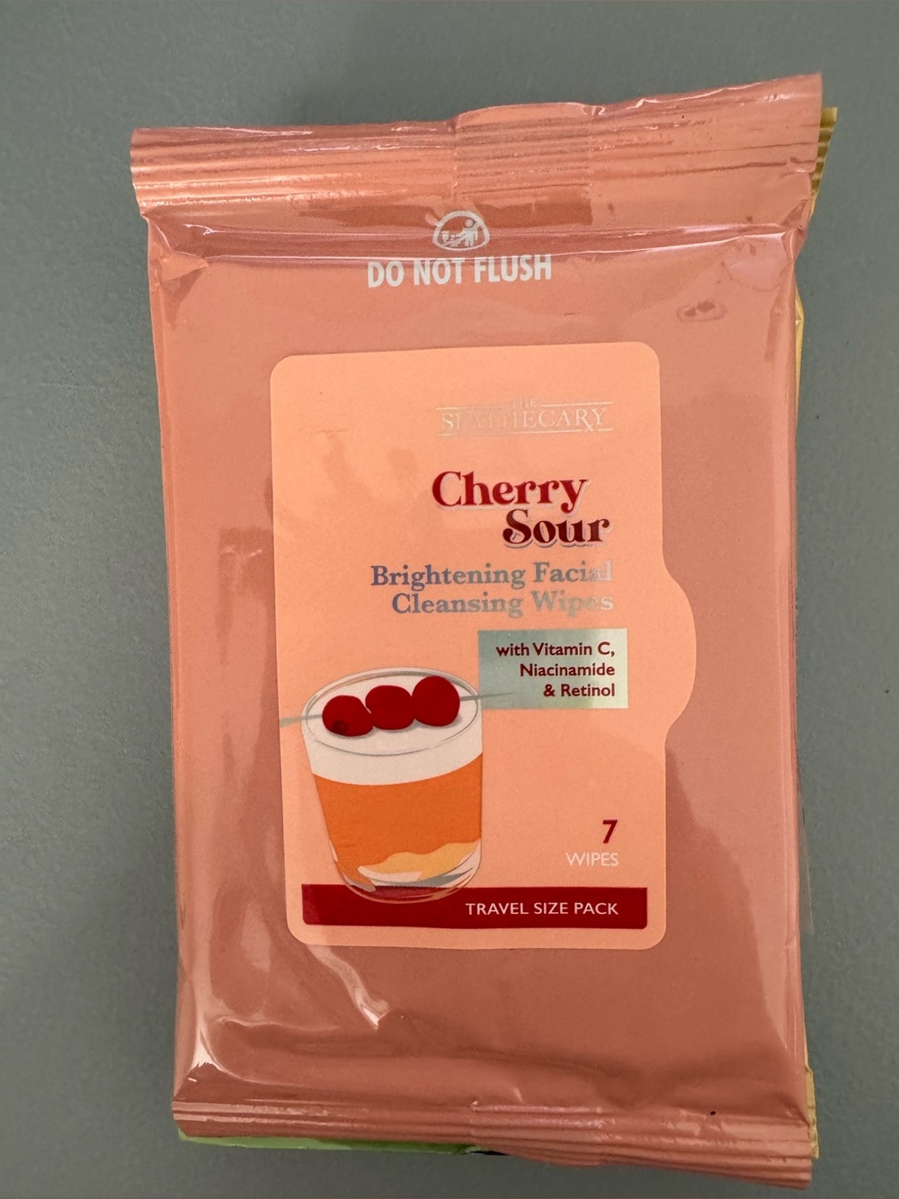 Cherry Sour Brightening Facial Cleansing Wipes - Pink Travel Pack set 3 packs